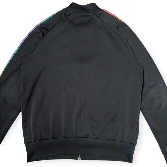 Adidas Rainbow 3 Stripes Track Jacket Pride Collection LGBT UNISEX L Black - Picture 4 of 13